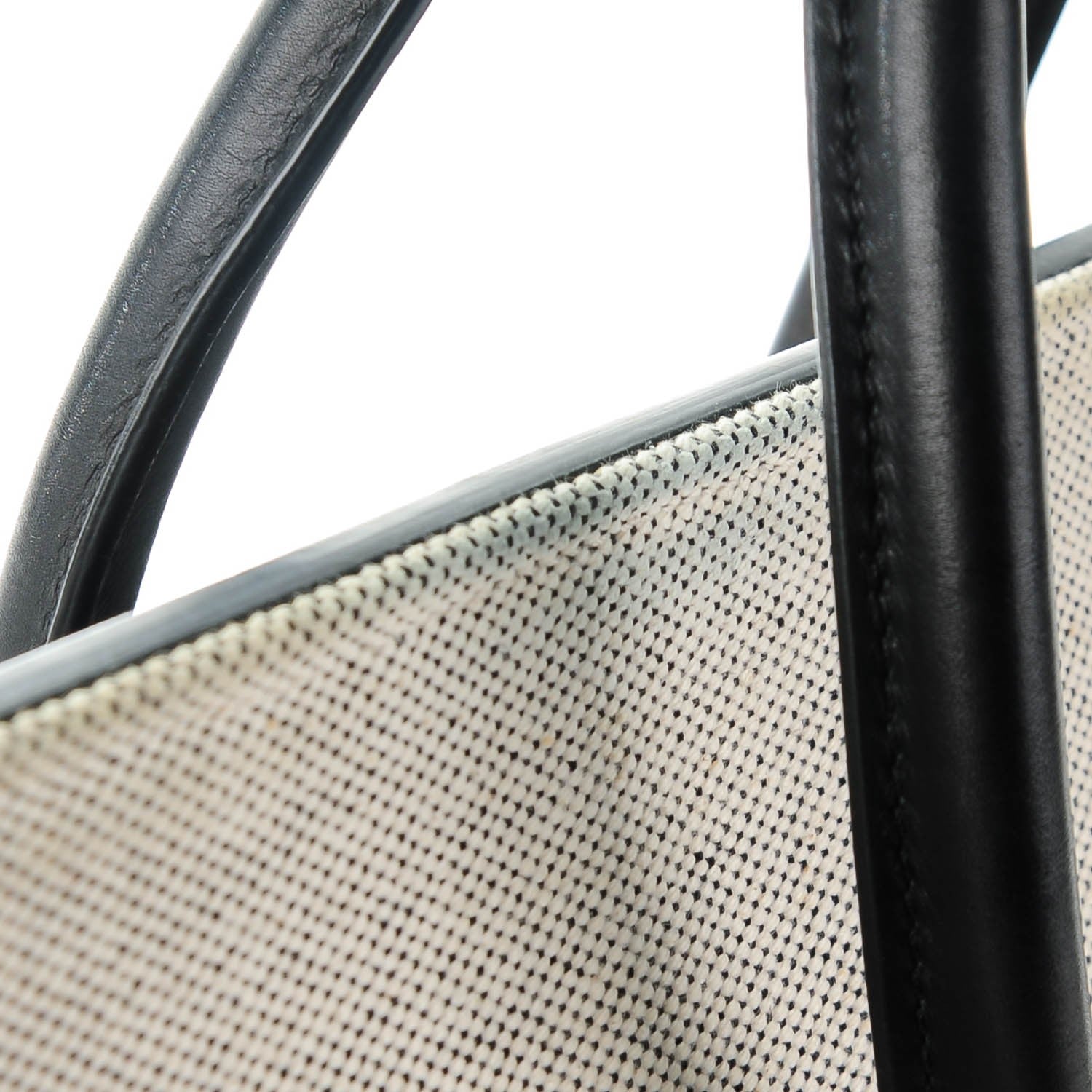 Celine Cotton Canvas Calfskin Medium Tie Knot Tote Grey Black 9 of 14