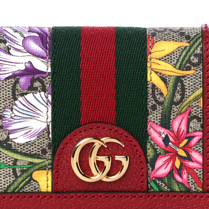 Gucci GG Supreme Monogram Flora Web Ophidia Card Case Red 7 of 11