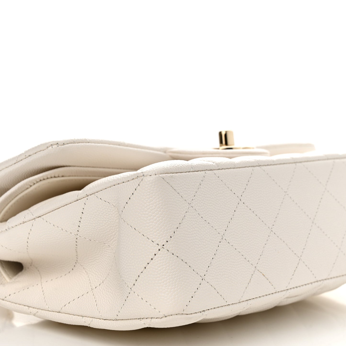 Caviar Quilted Small Double Flap White