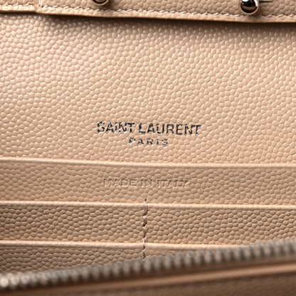 Saint Laurent Grain De Poudre Matelasse Chevron Monogram Chain Wallet Nude Powder 6 of 8