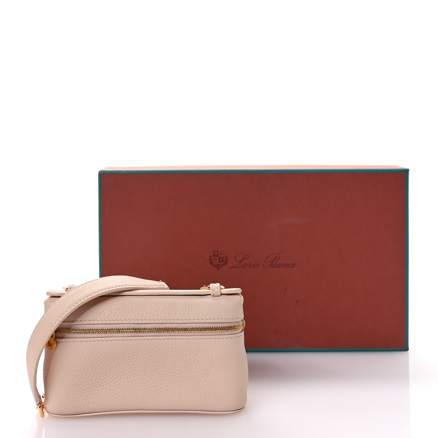 Loro Piana Grained Calfskin Extra Pocket Mini Pouch Creamed Honey 10 of 10