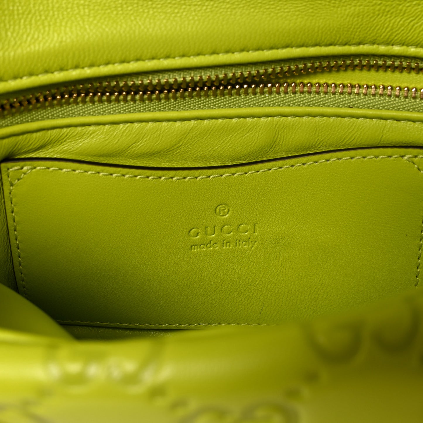 Lambskin Embossed Mini GG Milano Top Handle Shoulder Bag Light Green
