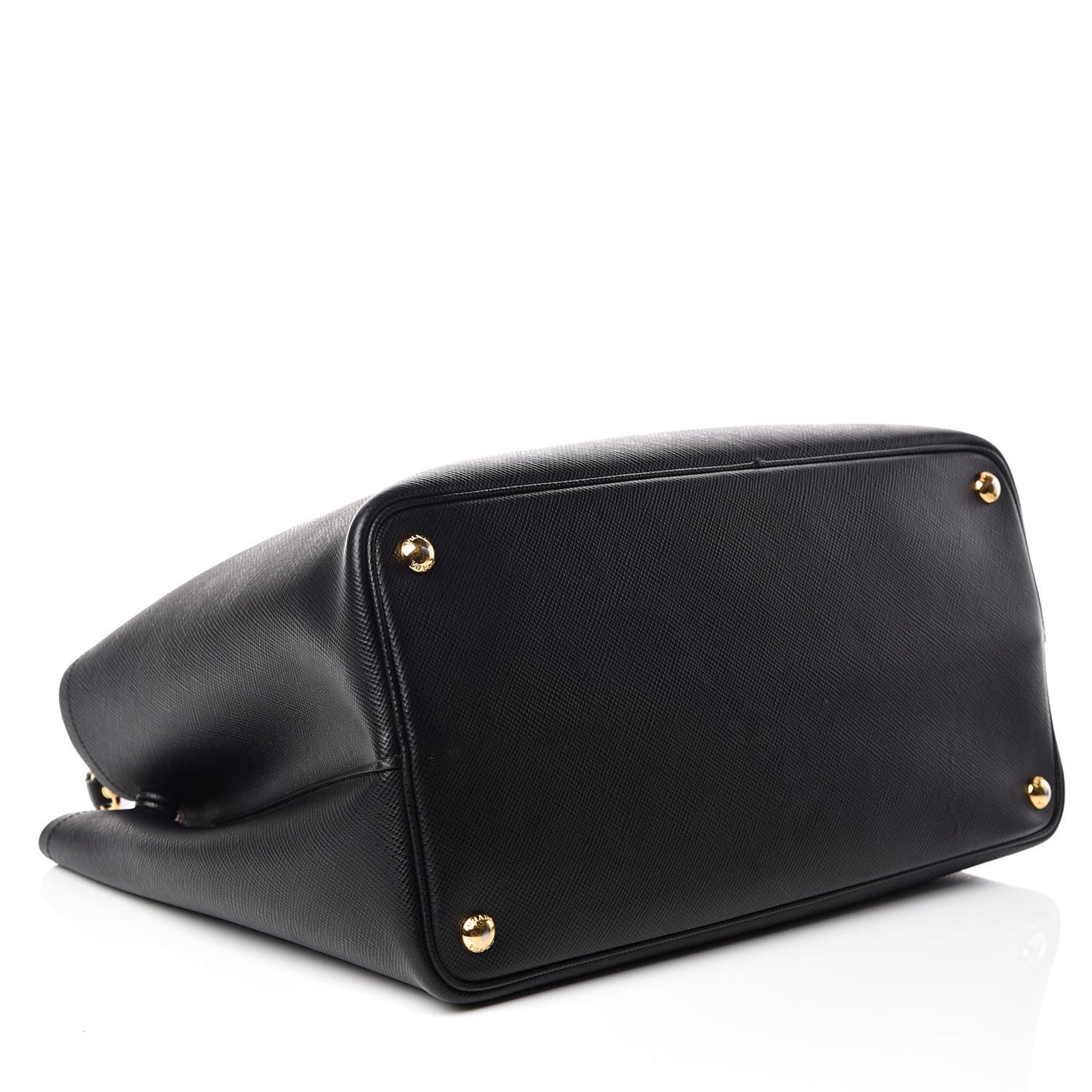Saffiano Cuir Large Double Bag Black Fuoco