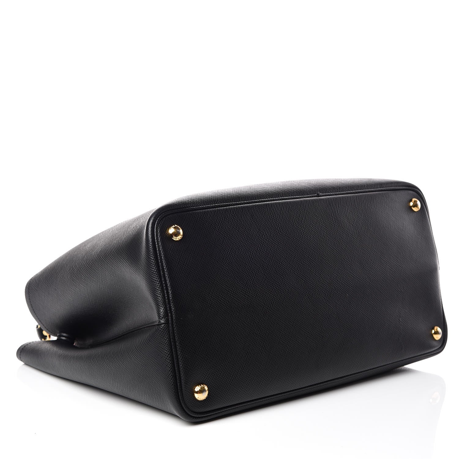 Prada Saffiano Cuir Large Double Bag Black Fuoco 5 of 16