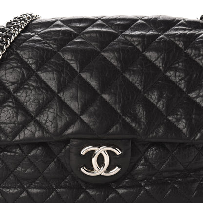 Chanel Washed Lambskin Quilted Maxi Chain Around Flap Black 10 of 10