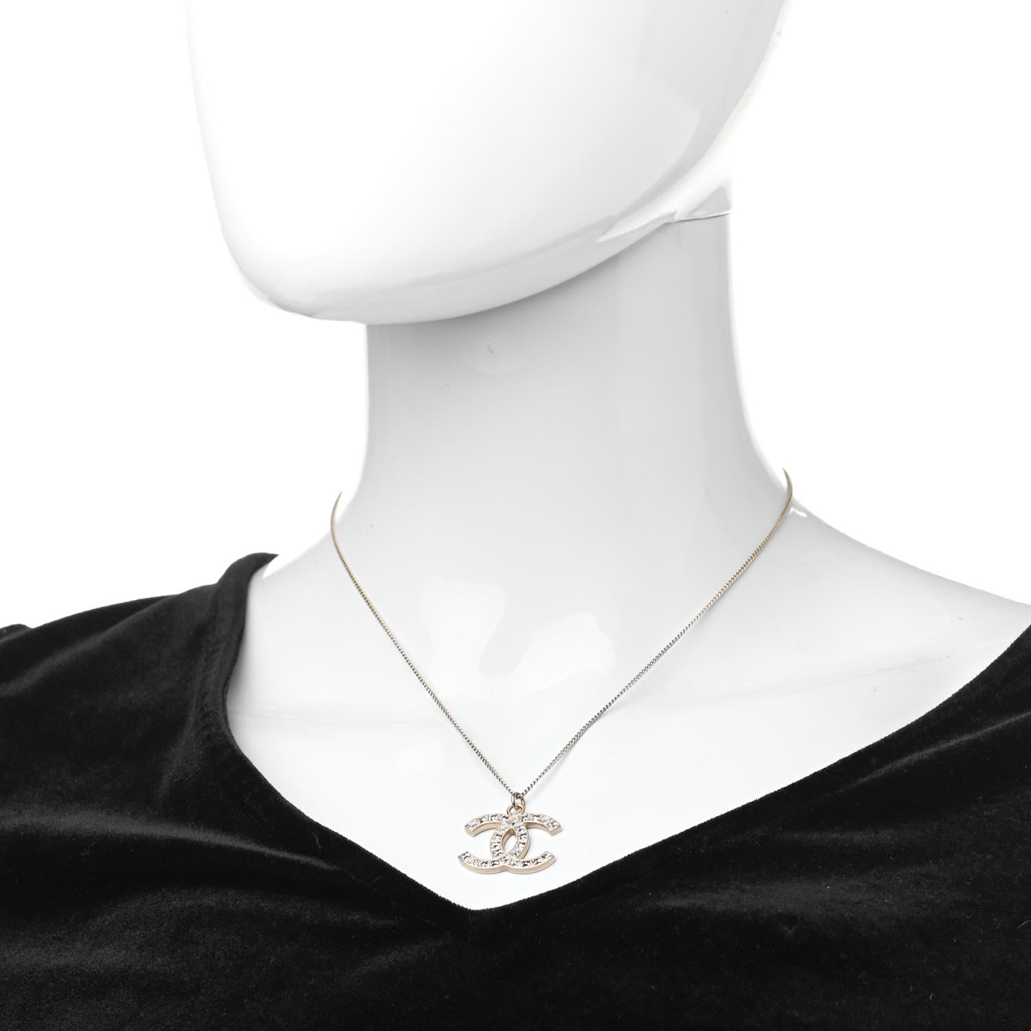 Chanel Baguette Crystal CC Necklace Gold 2 of 5