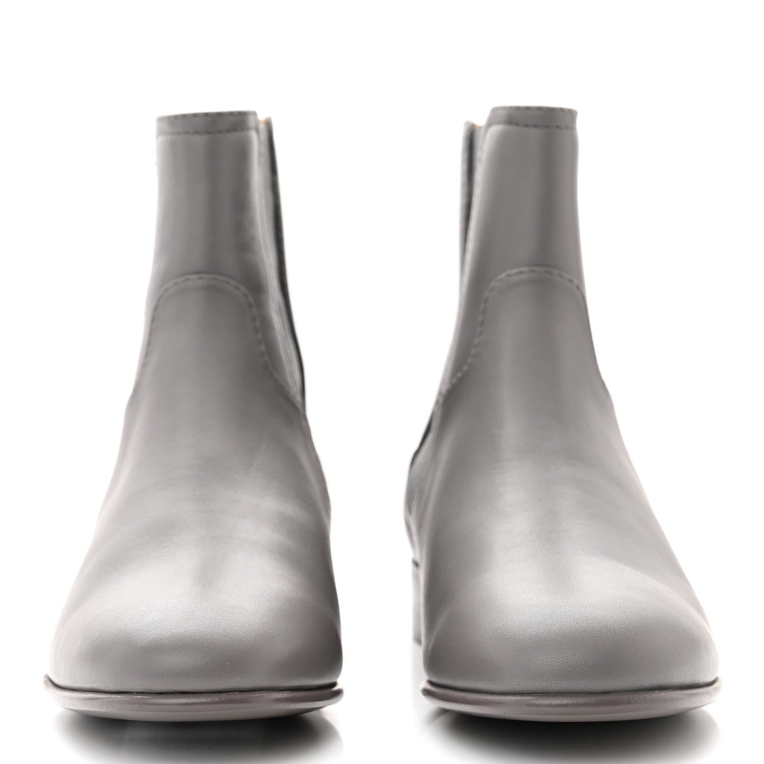Chanel Calfskin Elastic Short Boots 36.5 Grey 2 of 10