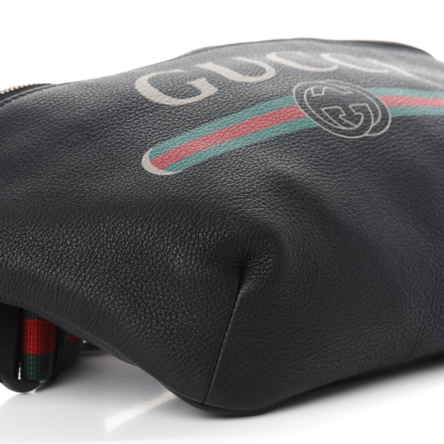 Gucci Grained Calfskin Logo Belt Bag Black 8 of 9