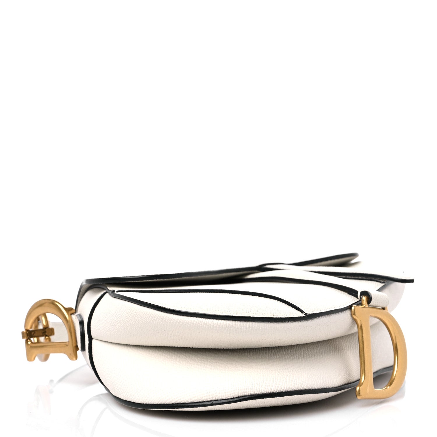 Christian Dior Grained Calfskin Saddle Bag White 4 of 13