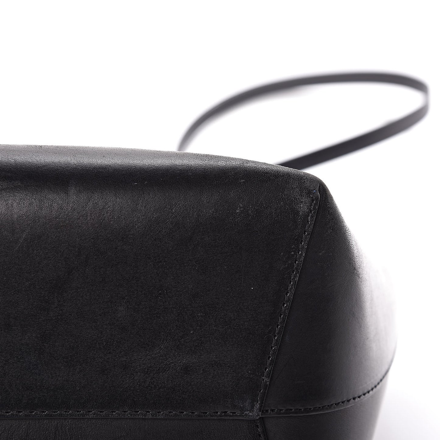 Vegetable Tanned Calfskin Bucket Bag Black Royal
