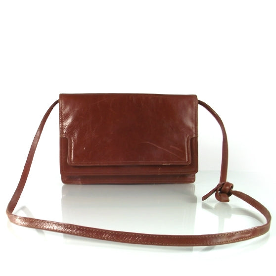 Vintage Leather Shoulder Bag Cognac
