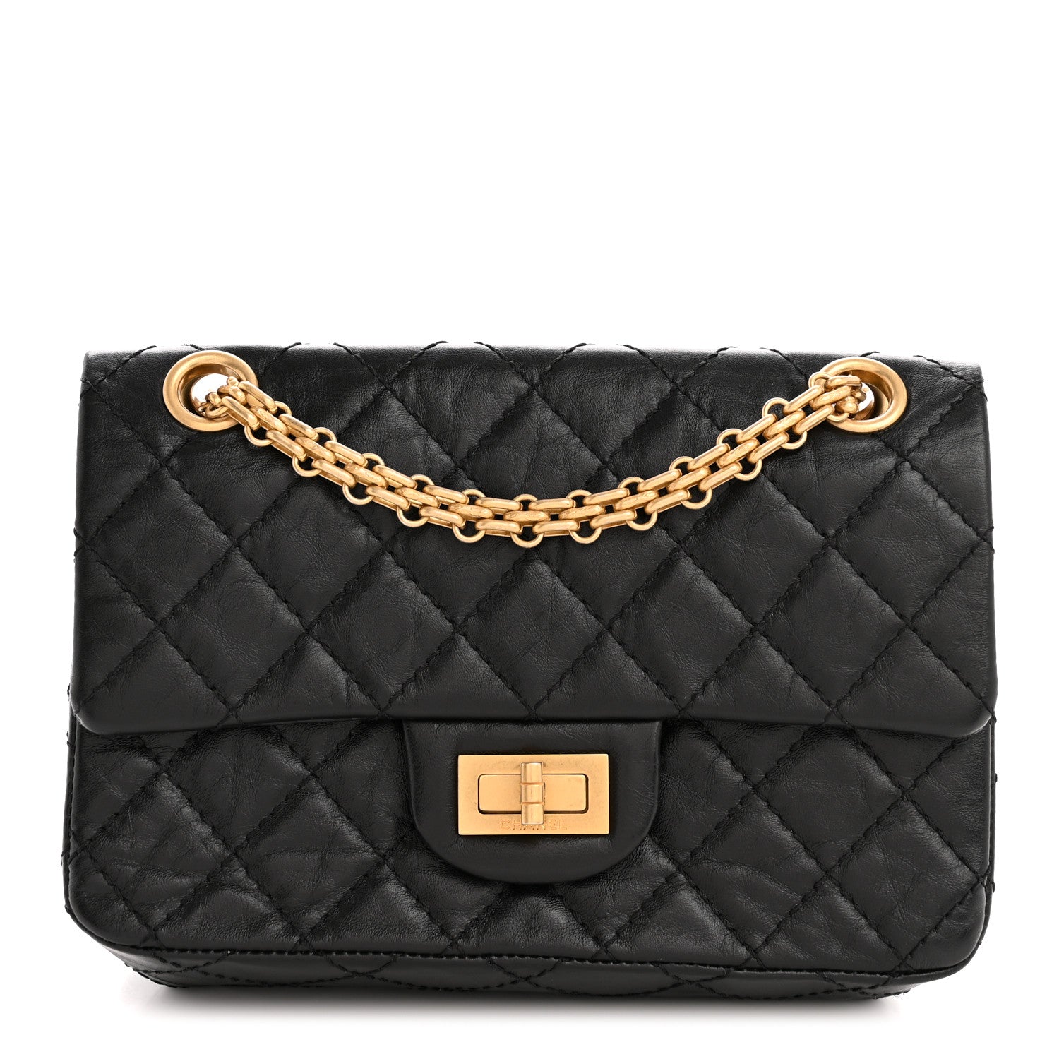Chanel Aged Calfskin Quilted 2.55 Reissue Mini Flap Black 1 of 10