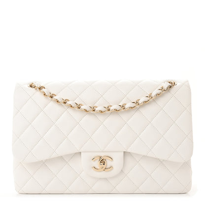 Chanel Caviar Quilted Jumbo Double Flap White 1 of 10