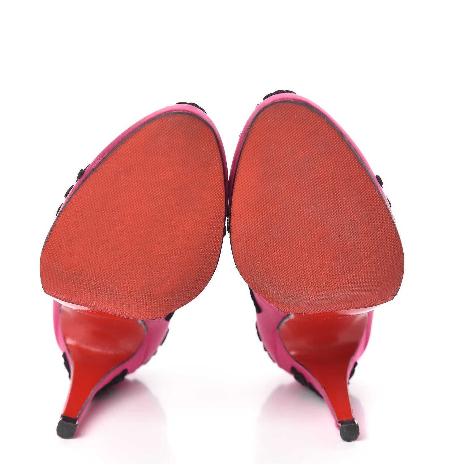 Christian Louboutin Satin Samira 100 Pumps 35.5 Pink Black 7 of 12
