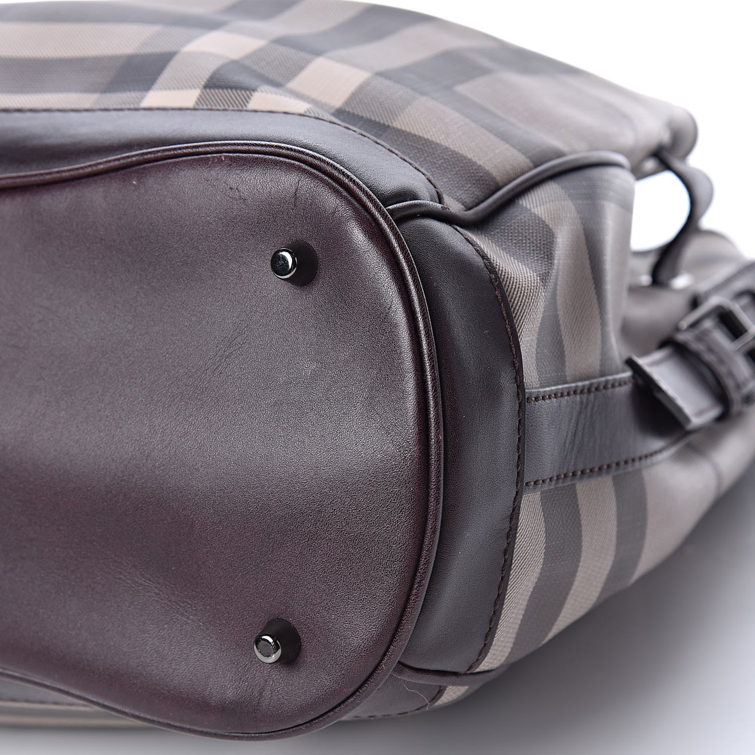 Burberry Smoked Check Medium Walden Belted Hobo Plum 11 of 12