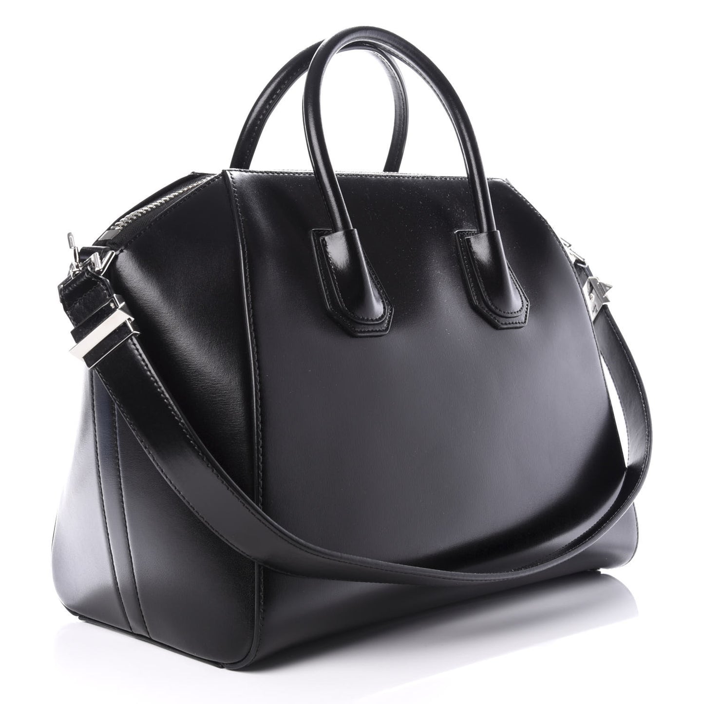 Shiny Lord Calfskin Medium Antigona Black