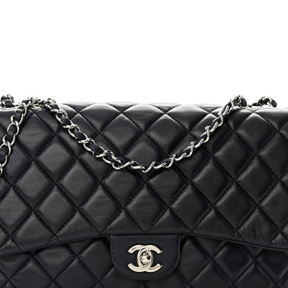 Chanel Lambskin Quilted Jumbo Chanel 3 Flap Navy 8 of 10