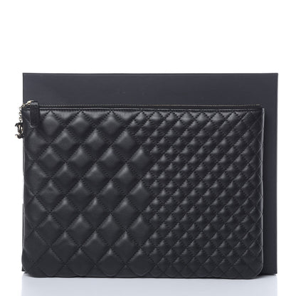 Chanel Lambskin Bi Quilted Medium Cosmetic Case Black 8 of 8