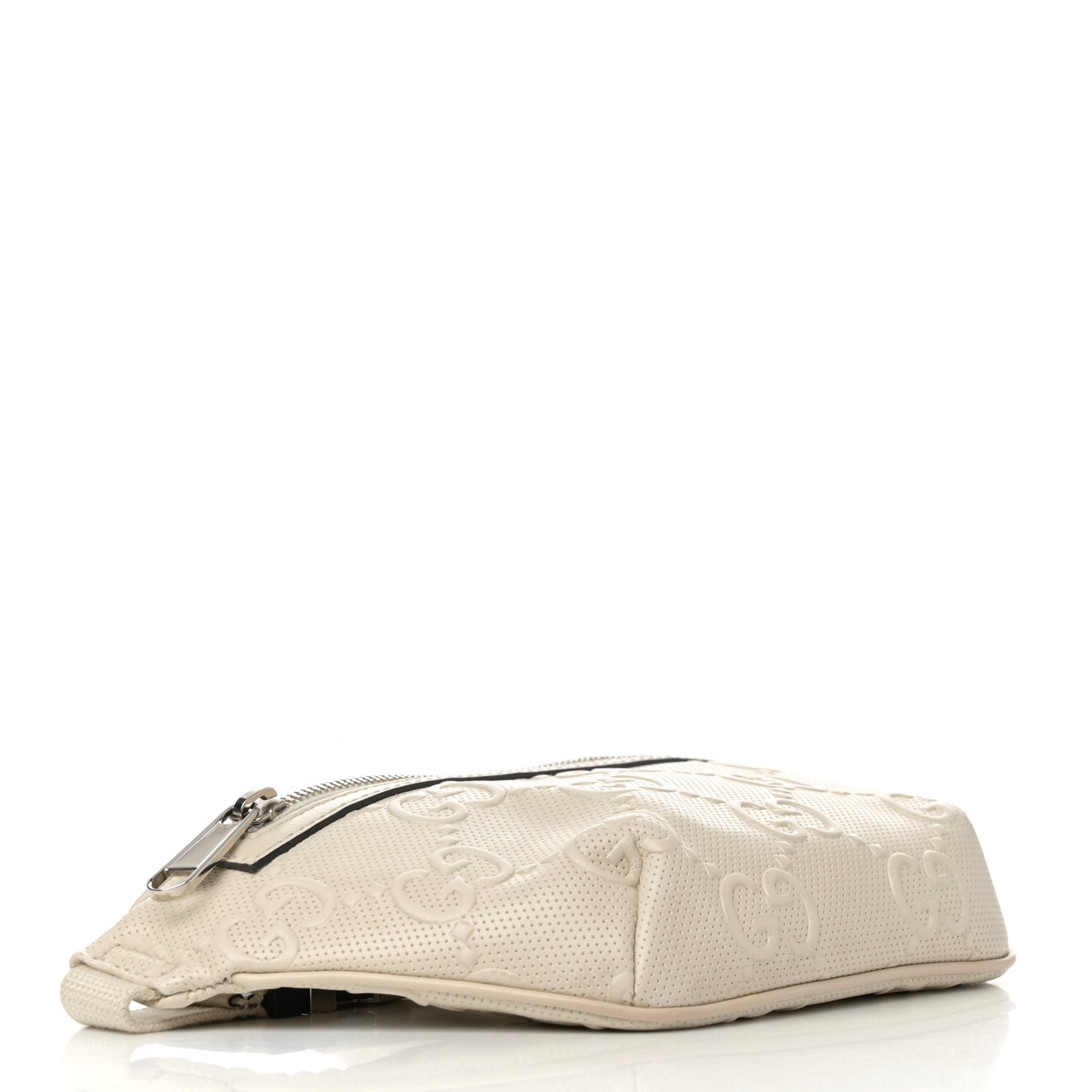 Calfskin GG Tennis Embossed Belt Bag Mystic White