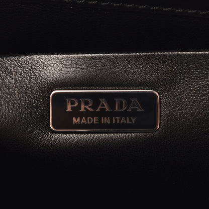 Prada City Calfskin Palm Tree Print Light Frame Bag Black Mare 7 of 11