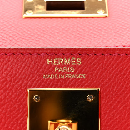 Hermes Epsom Kelly Sellier 28 Rouge Tomate 6 of 10