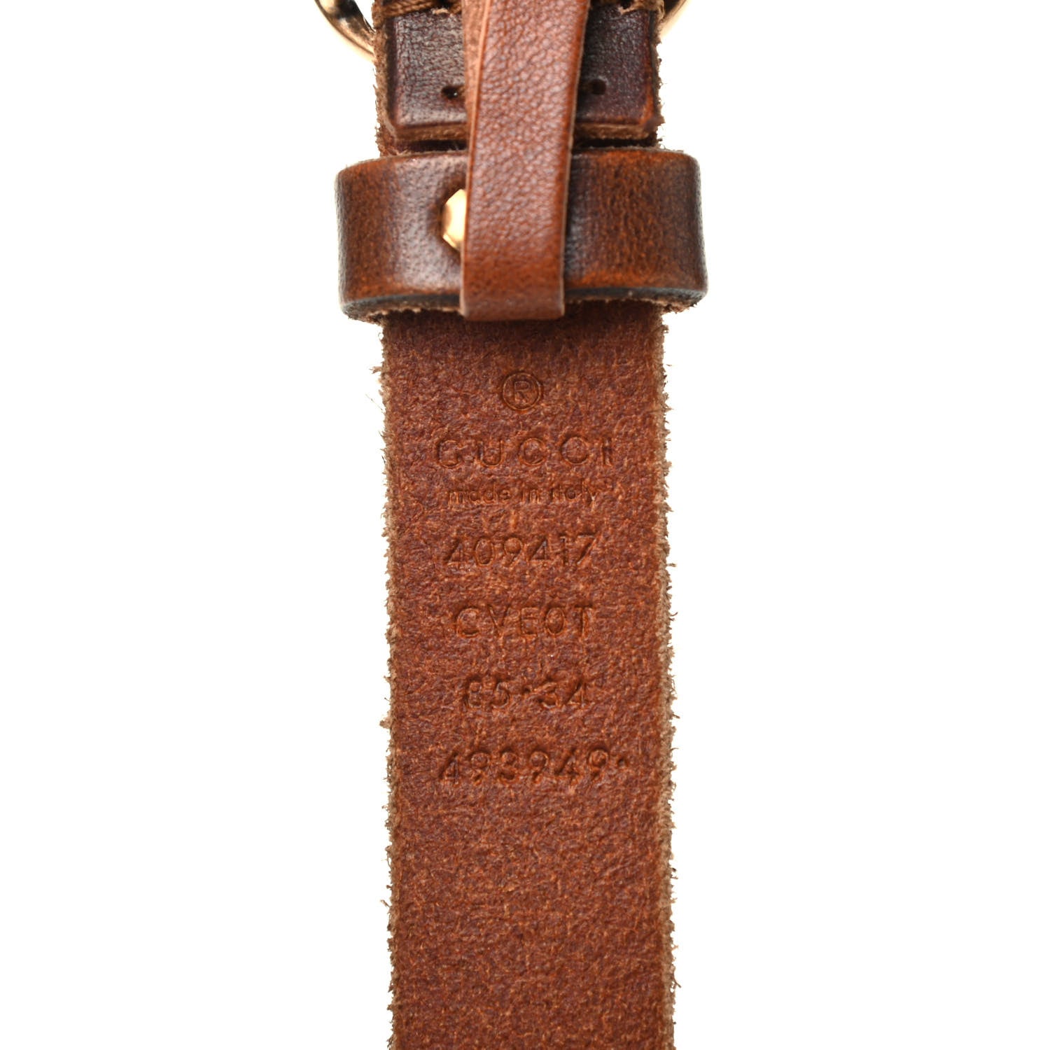 Gucci Faded Calfskin Double G 20mm Belt 85 34 Cuir 3 of 3