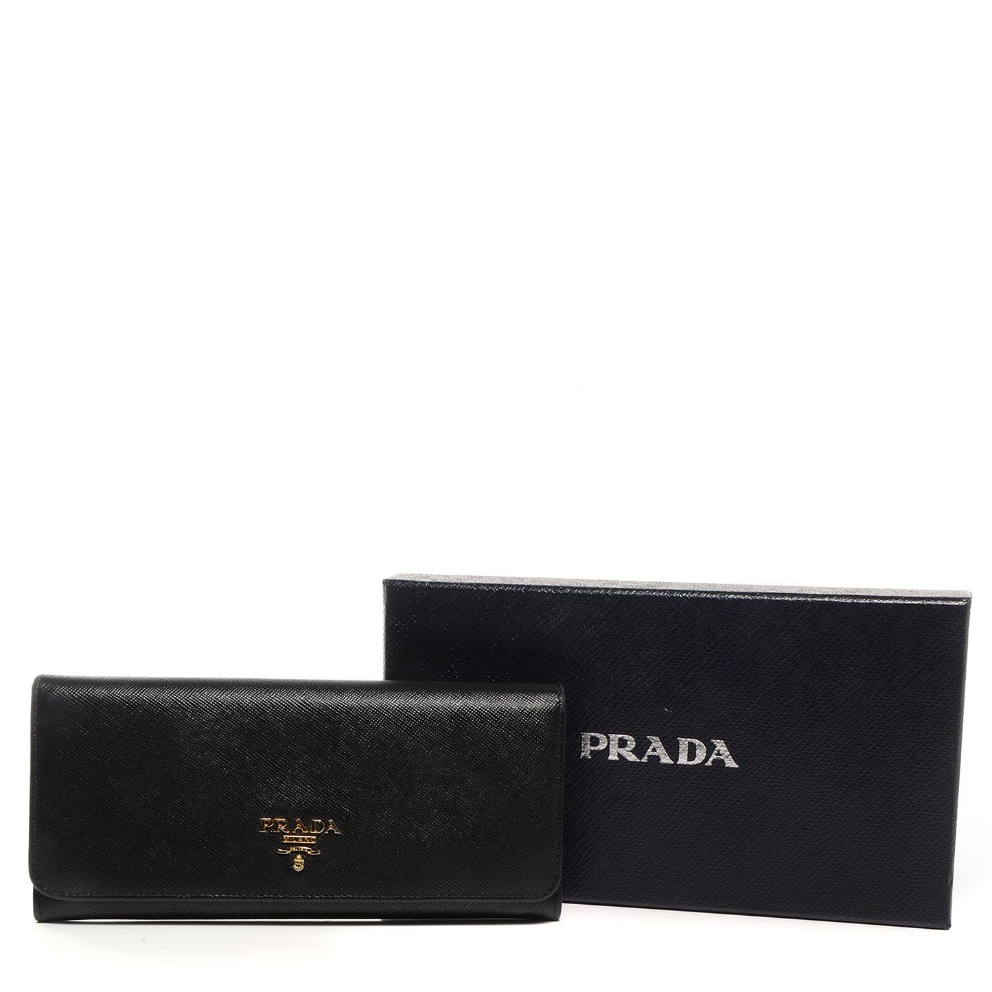 Saffiano Metal Continental Flap Wallet Nero Black