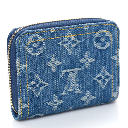Louis Vuitton Denim Monogram Zippy Coin Purse Blue 3 of 7