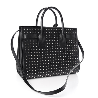 Saint Laurent Grain De Poudre Studded Small Sac De Jour Black 3 of 15