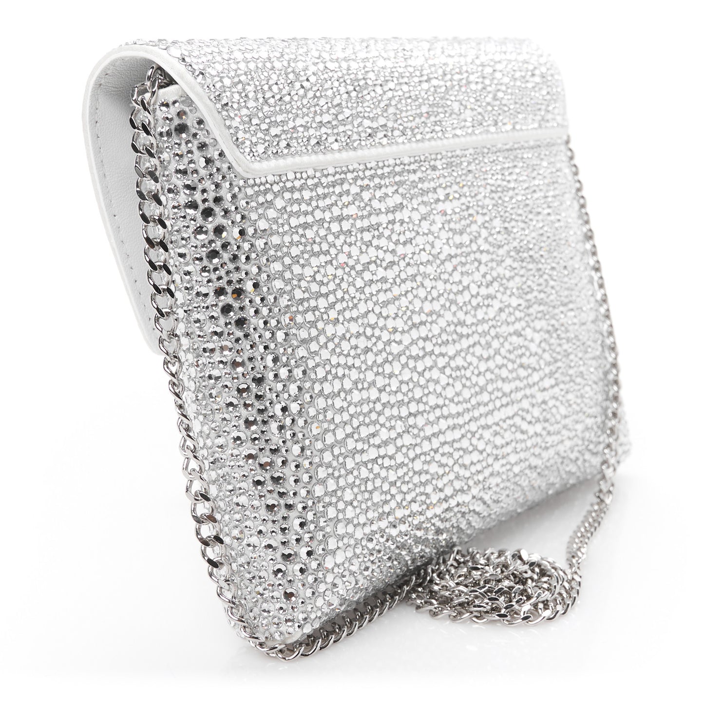 Crystal La Medusa Envelope Clutch Optical White