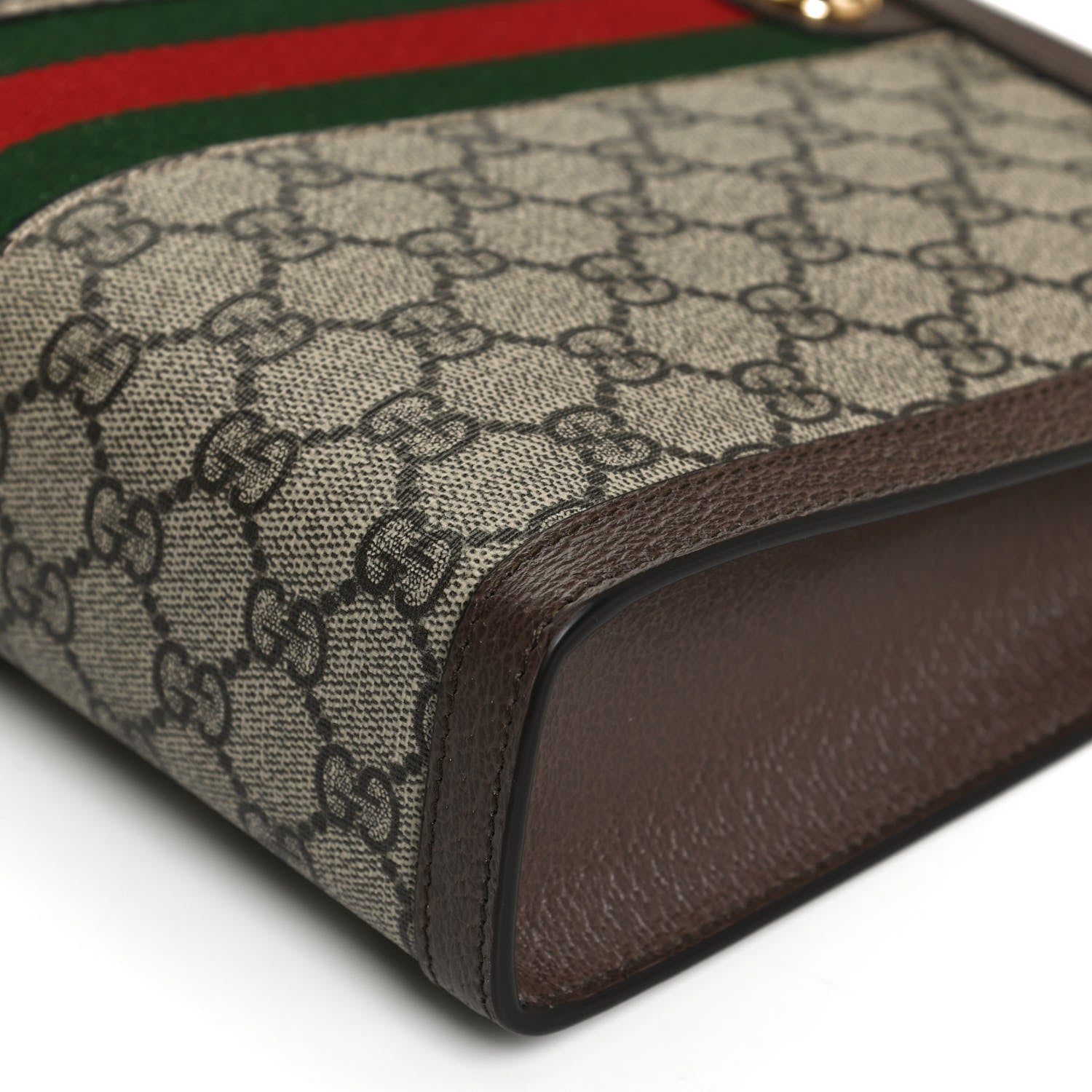 Gucci GG Supreme Monogram Web Ophidia Pouch Brown 11 of 12