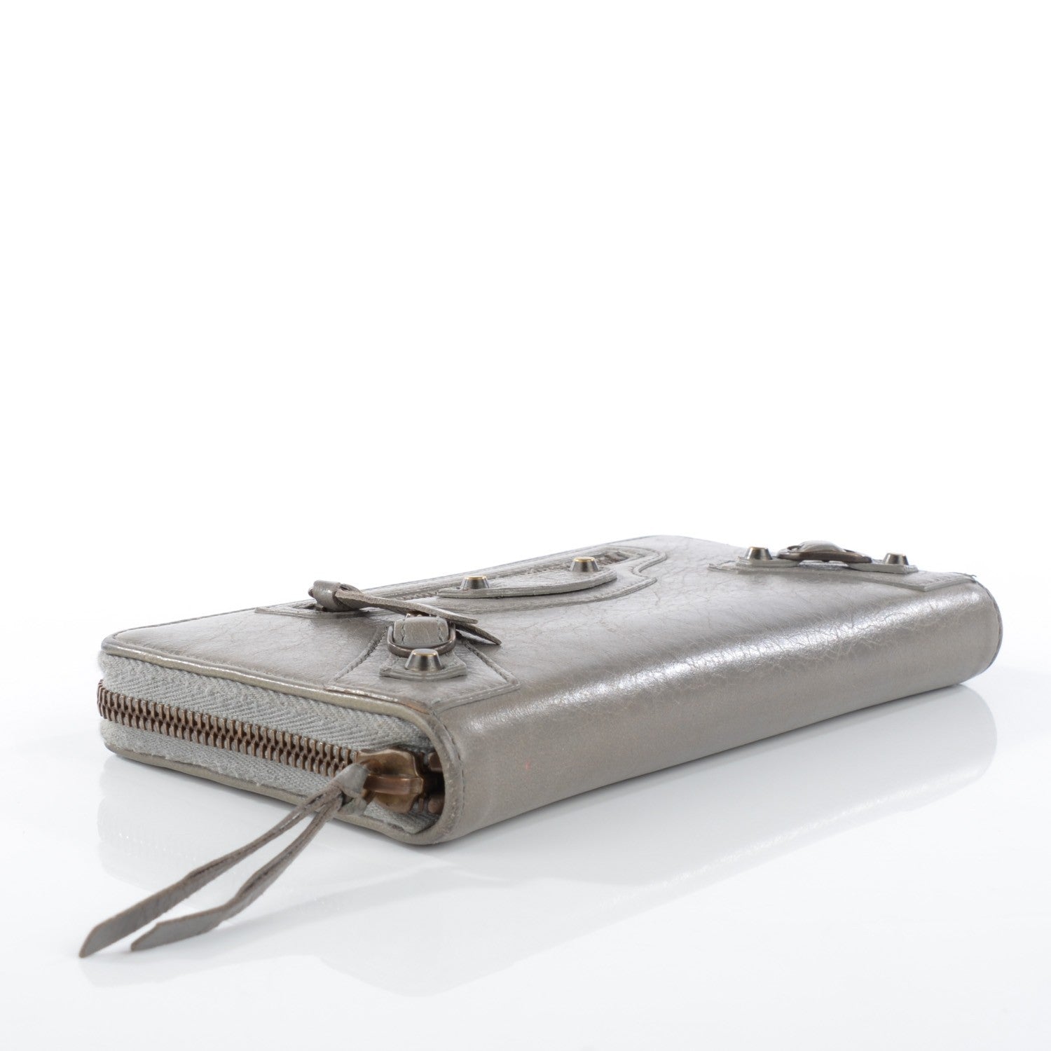 Balenciaga Agneau Classic Hardware Continental Zip Around Wallet Gris Pyrite 8 of 13