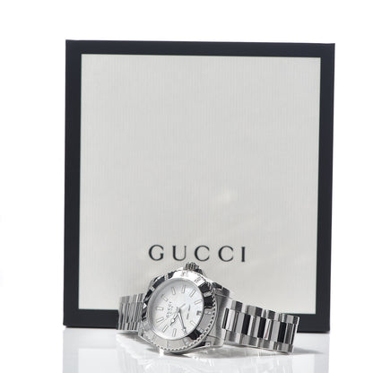 Gucci Stainless Steel Diamond Mother of Pearl 32mm Dive Quartz Watch 8 of 8