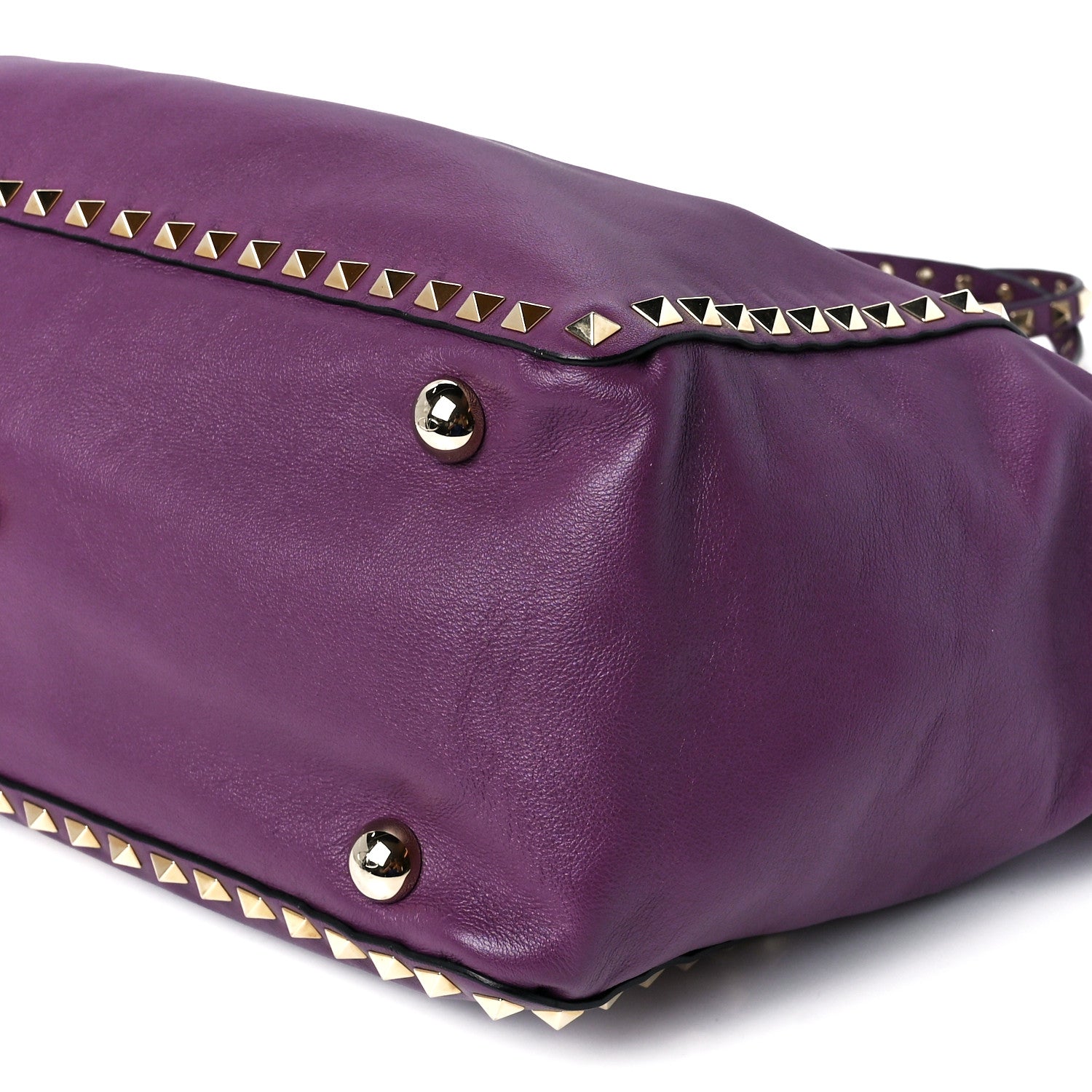 Valentino Garavani Vitello Medium Rockstud Tote Grape 9 of 10