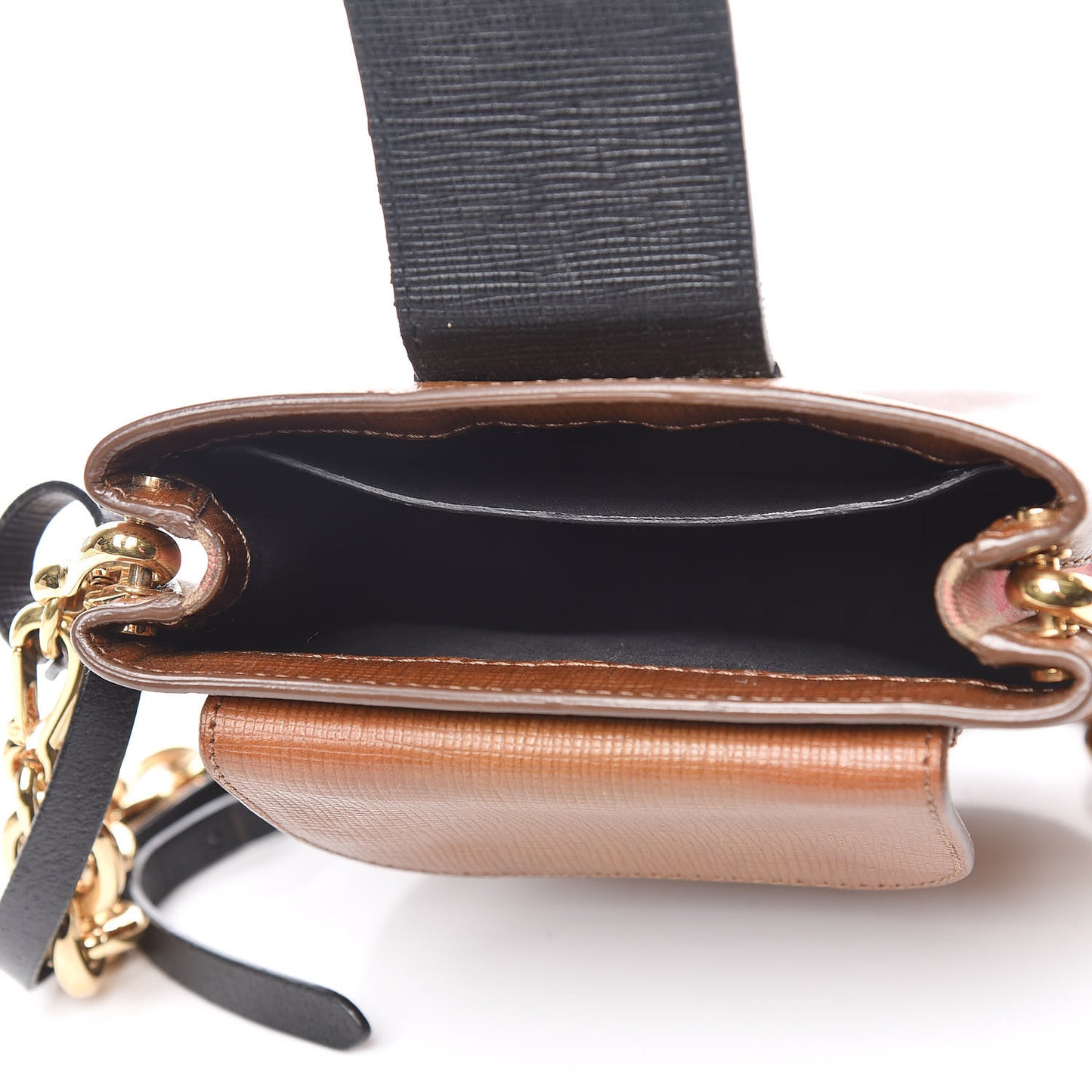 Derby Calfskin Small Square Buckle Belt Bag Tan Black