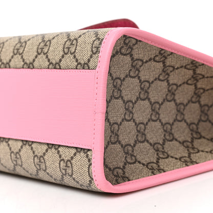 Gucci GG Supreme Monogram 3-D Strawberry Childrens Tote Beige Ebony Lotus Pink Fuxia Emerald 9 of 9