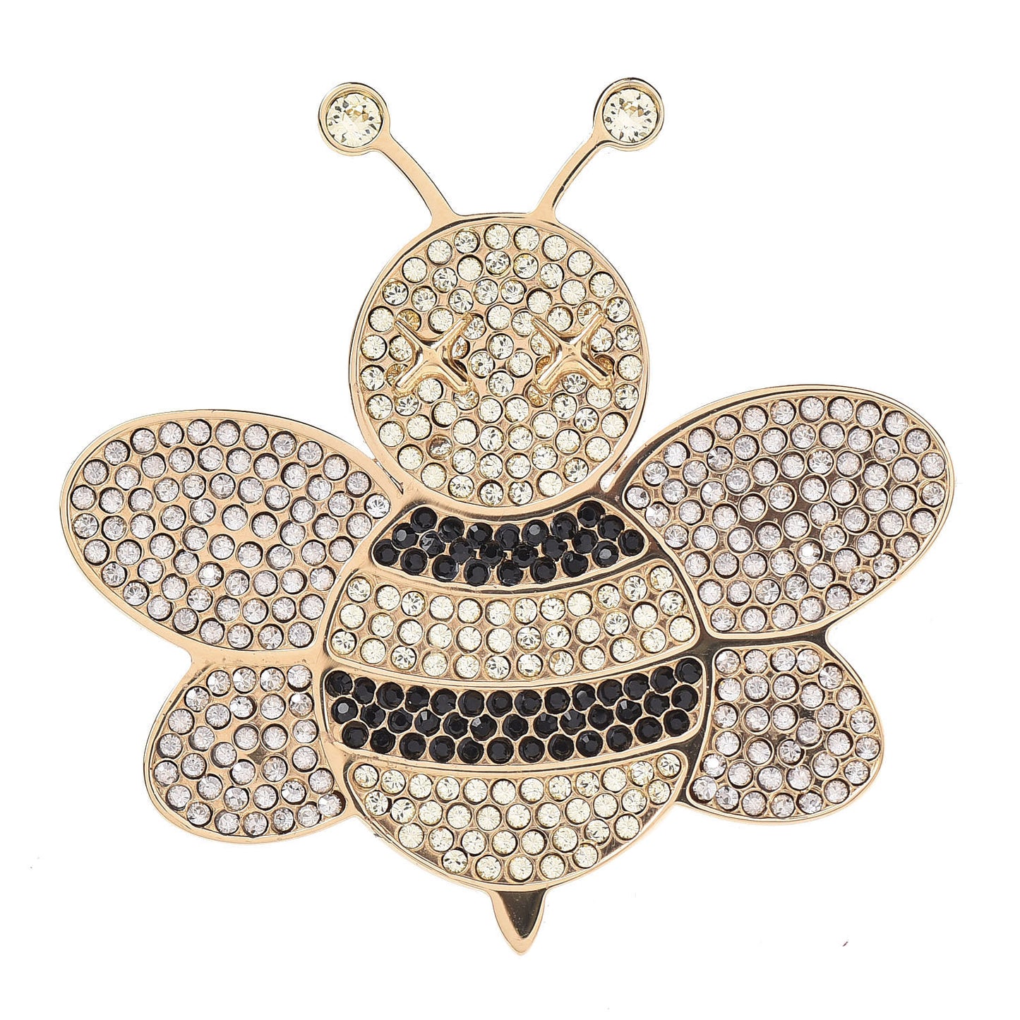 Crystal Bee Kaws Brooch Gold