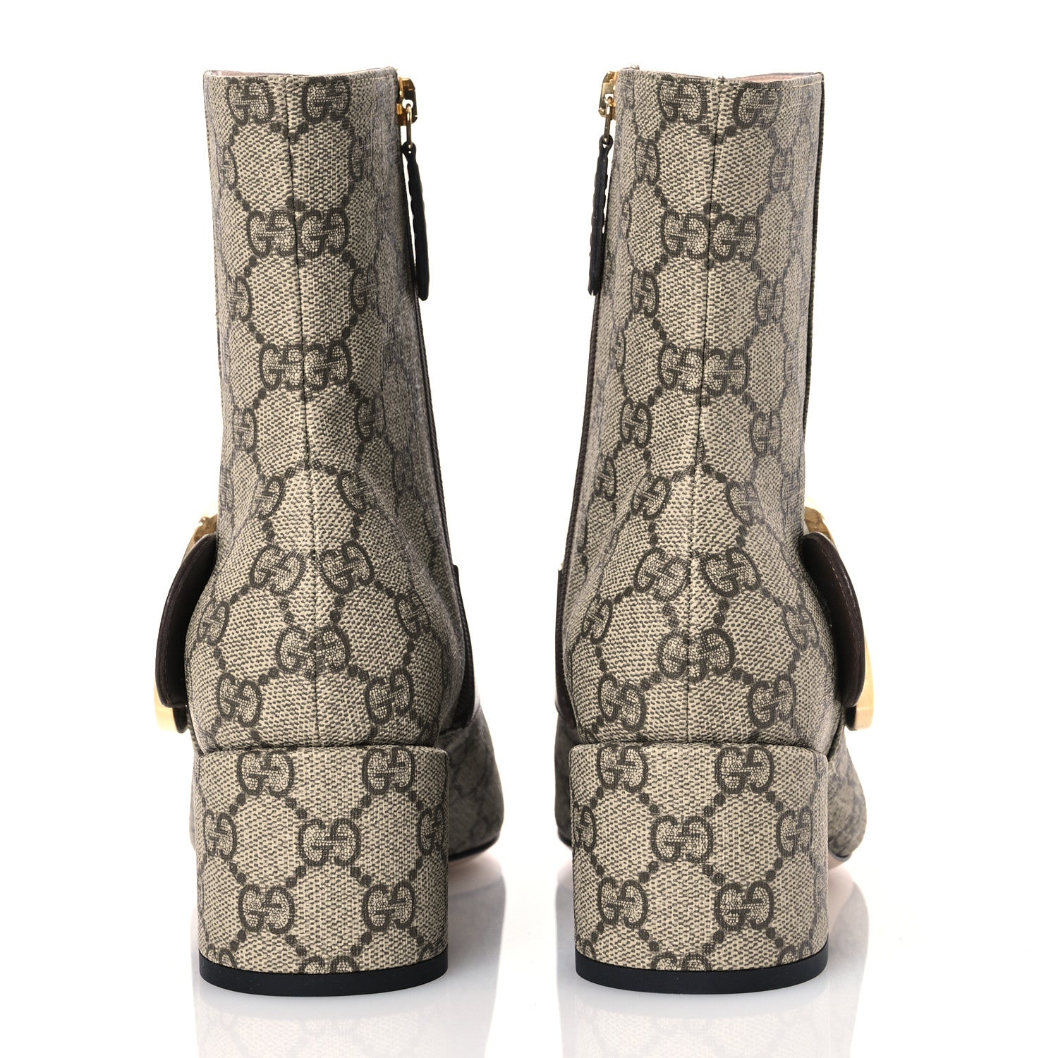 Gucci GG Supreme Monogram Malaga Kid Blondie 55mm Ankle Boots 39.5 Beige Ebony New Acero 5 of 10