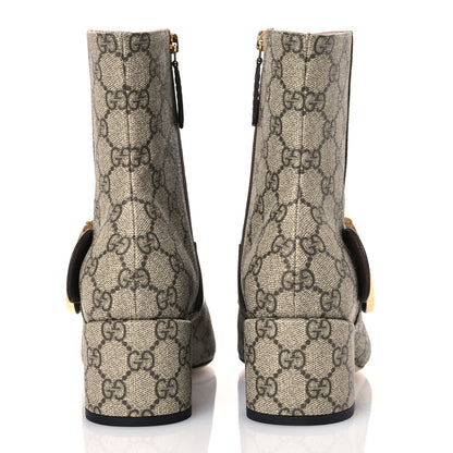 Gucci GG Supreme Monogram Malaga Kid Blondie 55mm Ankle Boots 39.5 Beige Ebony New Acero 5 of 10