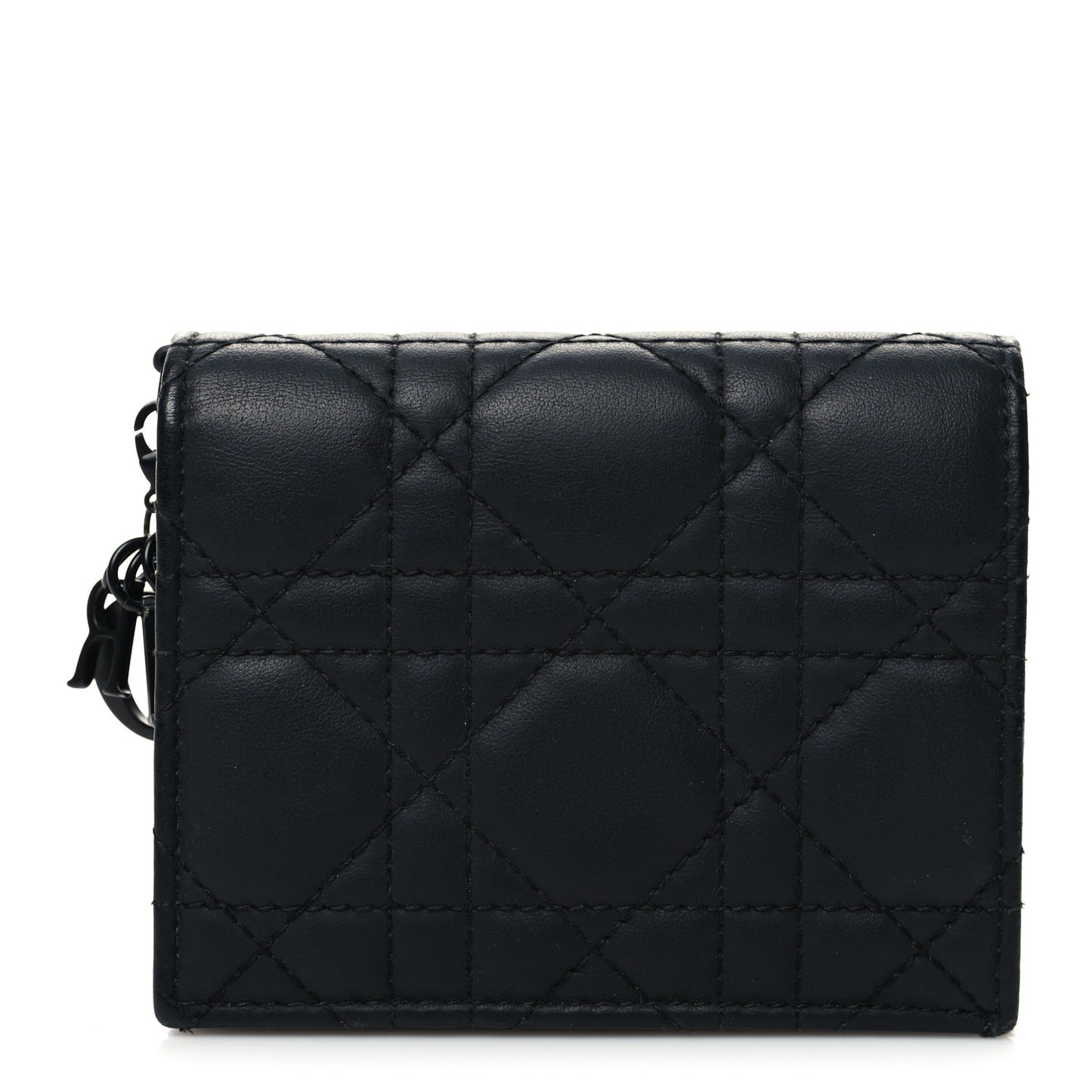 Lambskin Cannage Mini Lady Dior Wallet Black