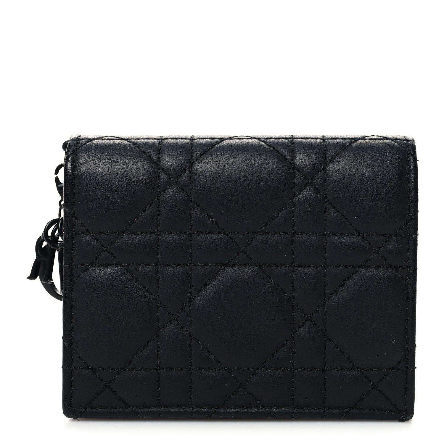 Christian Dior Lambskin Cannage Mini Lady Dior Wallet Black 1 of 12
