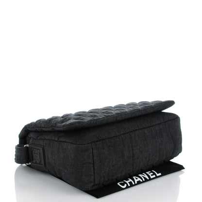 Chanel Denim Quilted Coco Cocoon Messenger Black 4 of 7