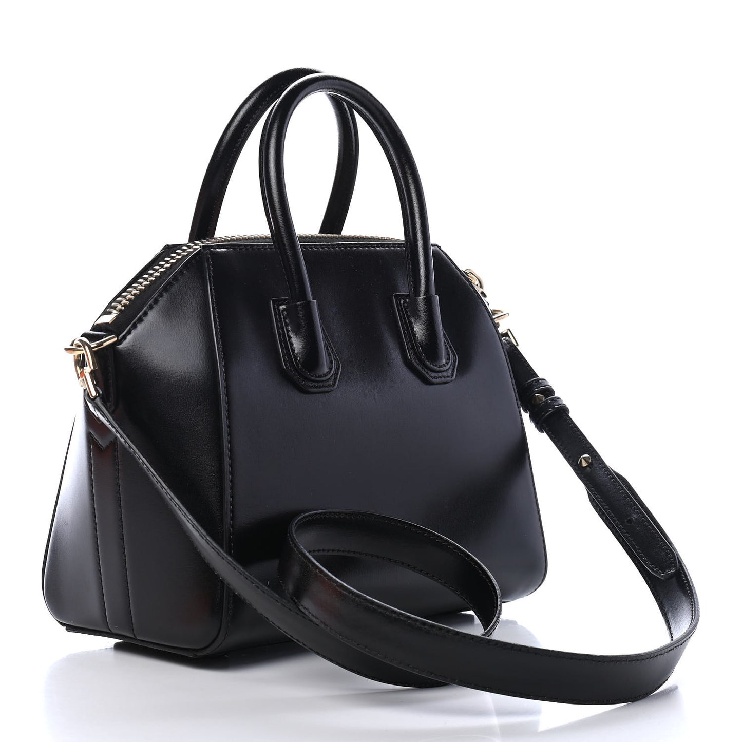Shiny Lord Calfskin Mini Antigona Black