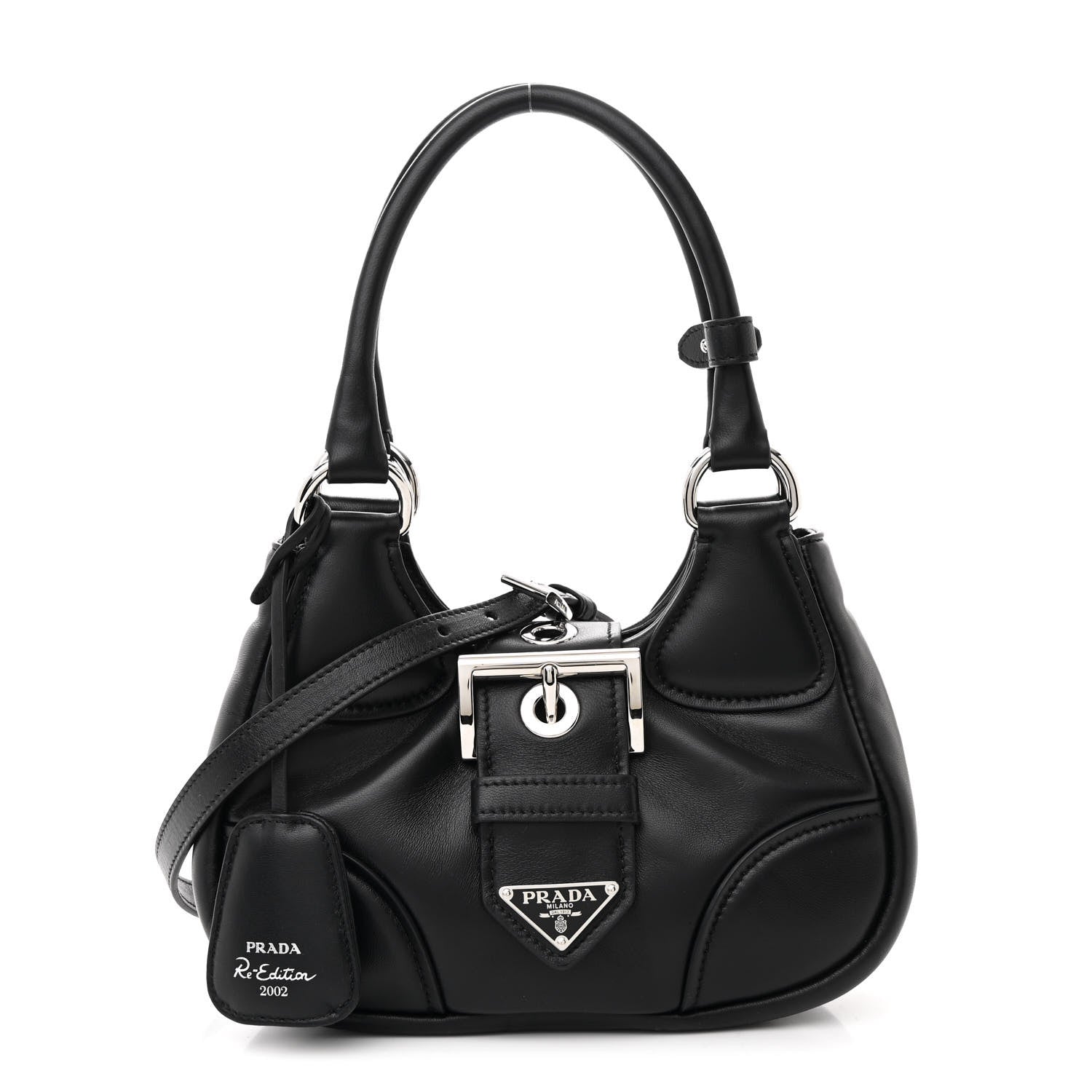 Prada Nappa Soft Padded Re-Edition 2002 Moon Bag Black 1 of 11