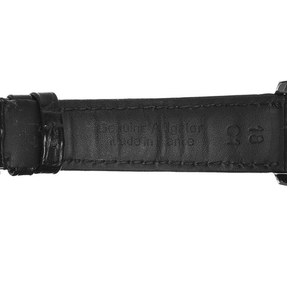 Tiffany Stainless Steel Alligator 37mm Atlas 3-Hand Automatic Watch Black 6 of 9