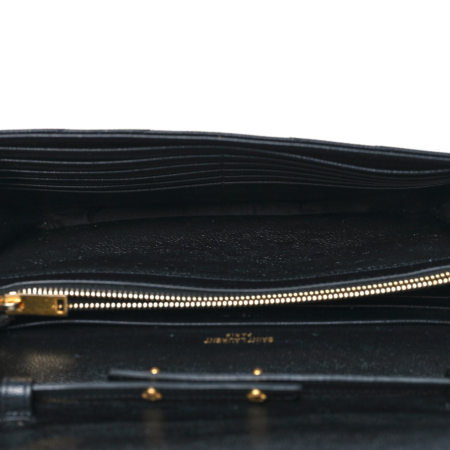 Grain De Poudre Matelasse Chevron Monogram Chain Wallet Black