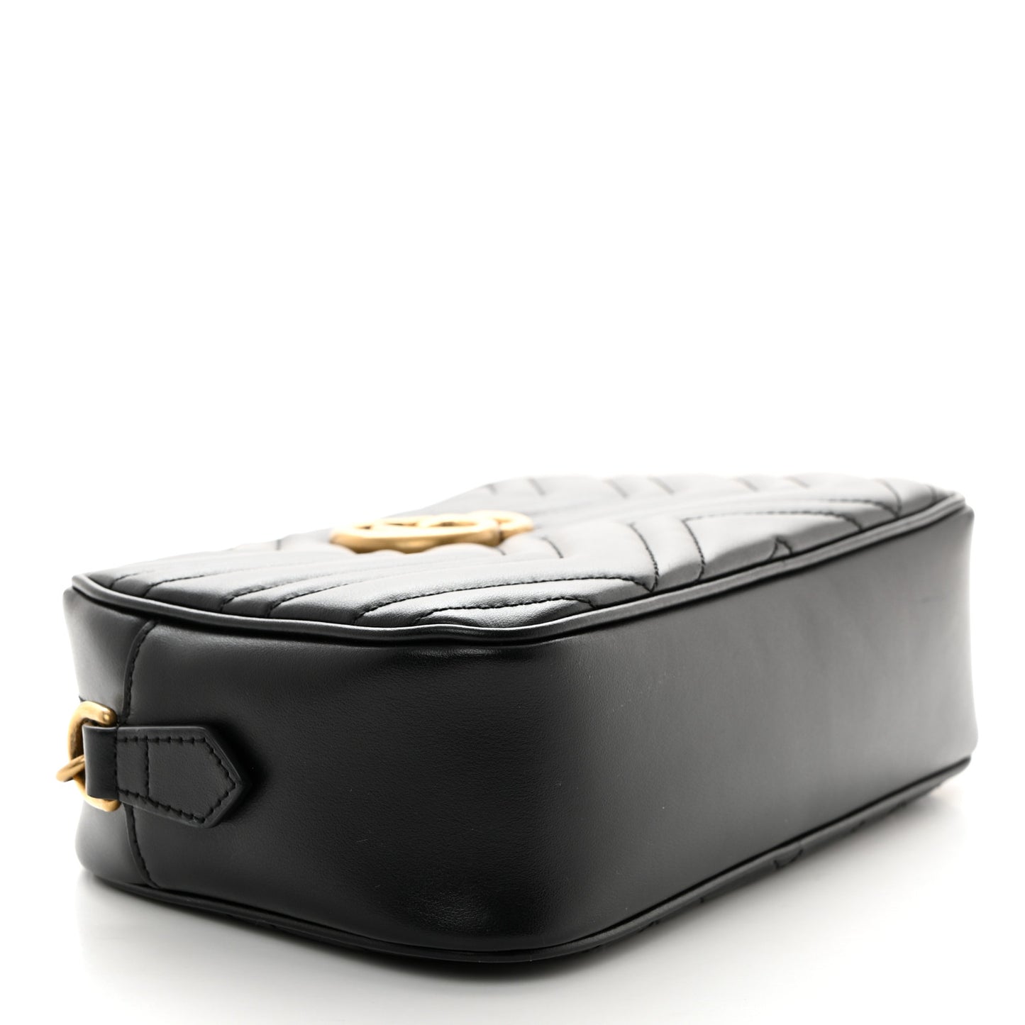 Calfskin Matelasse Small GG Marmont Chain Shoulder Bag Black