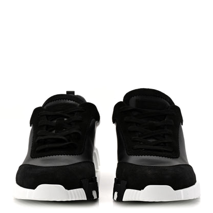 Hermes Goatskin Suede Goatskin Bouncing Sneakers 46 Black 2 of 10
