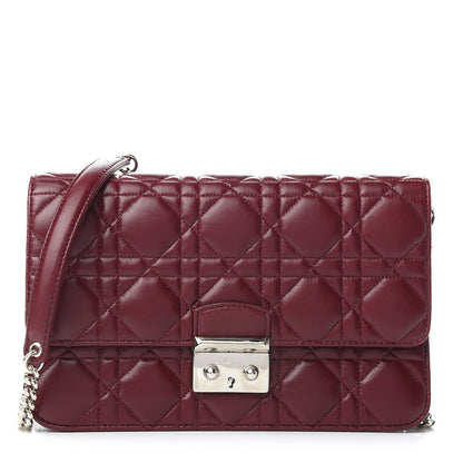 Christian Dior Lambskin Cannage Miss Dior Promenade Pouch Plum 1 of 8
