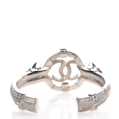 Chanel Baguette Crystal CC Bangle Blue Silver 3 of 5